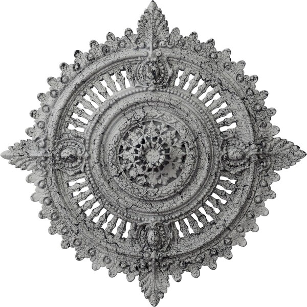 Ekena Millwork Haylynn Medallion (Canopies up to 1 1/4"), 29 1/8"OD x 1 1/4"ID x 4"P, Ultra Pure White Crackle CM29HYUWC - main